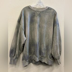 H&M divided Grey and blue tie dye dolman oversized crewneck Sweater medium #724